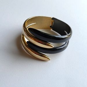vintage black & gold clamper bracelet